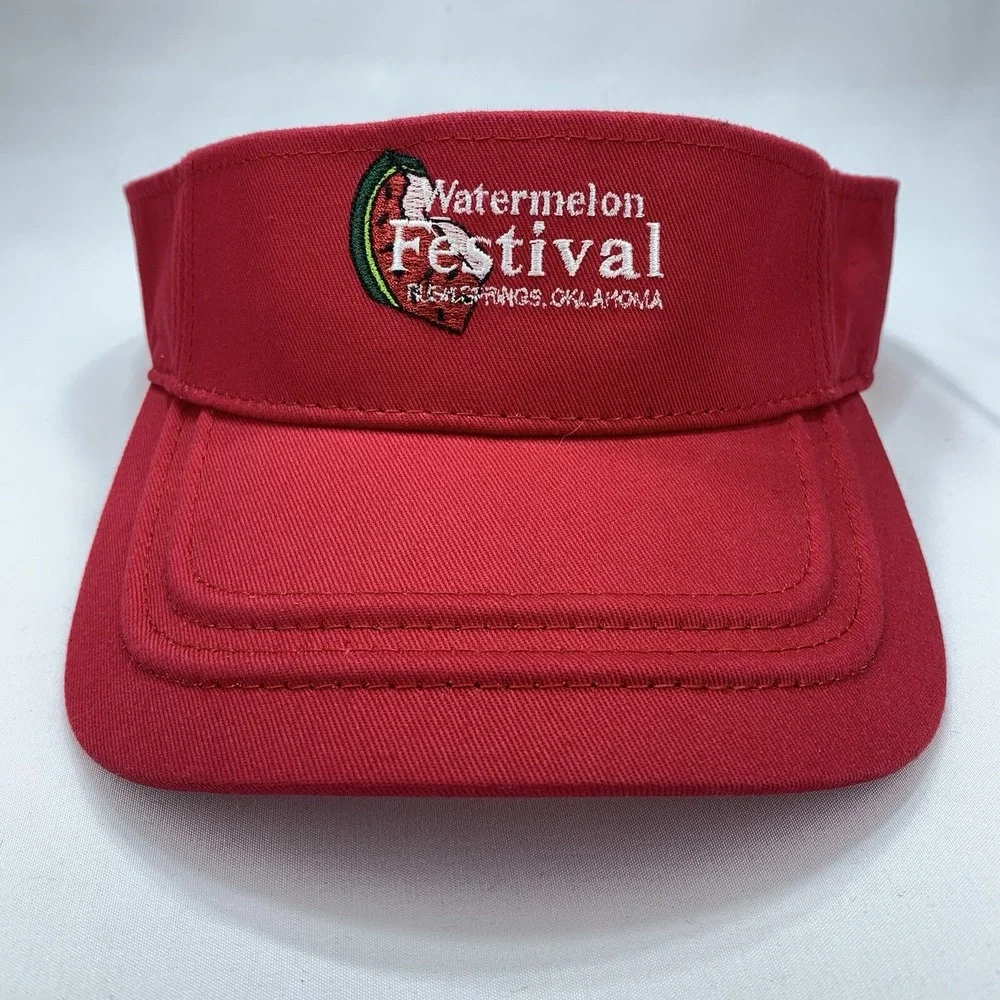 Watermelon Festival Visor Rush Springs Oklahoma Red Adjustable OSFM Otto Hat Cap